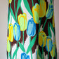 70s Neon Tulips Halter Dress / S-M