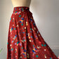 70s Novelty Balloon Print Midi Wrap Skirt / S-M