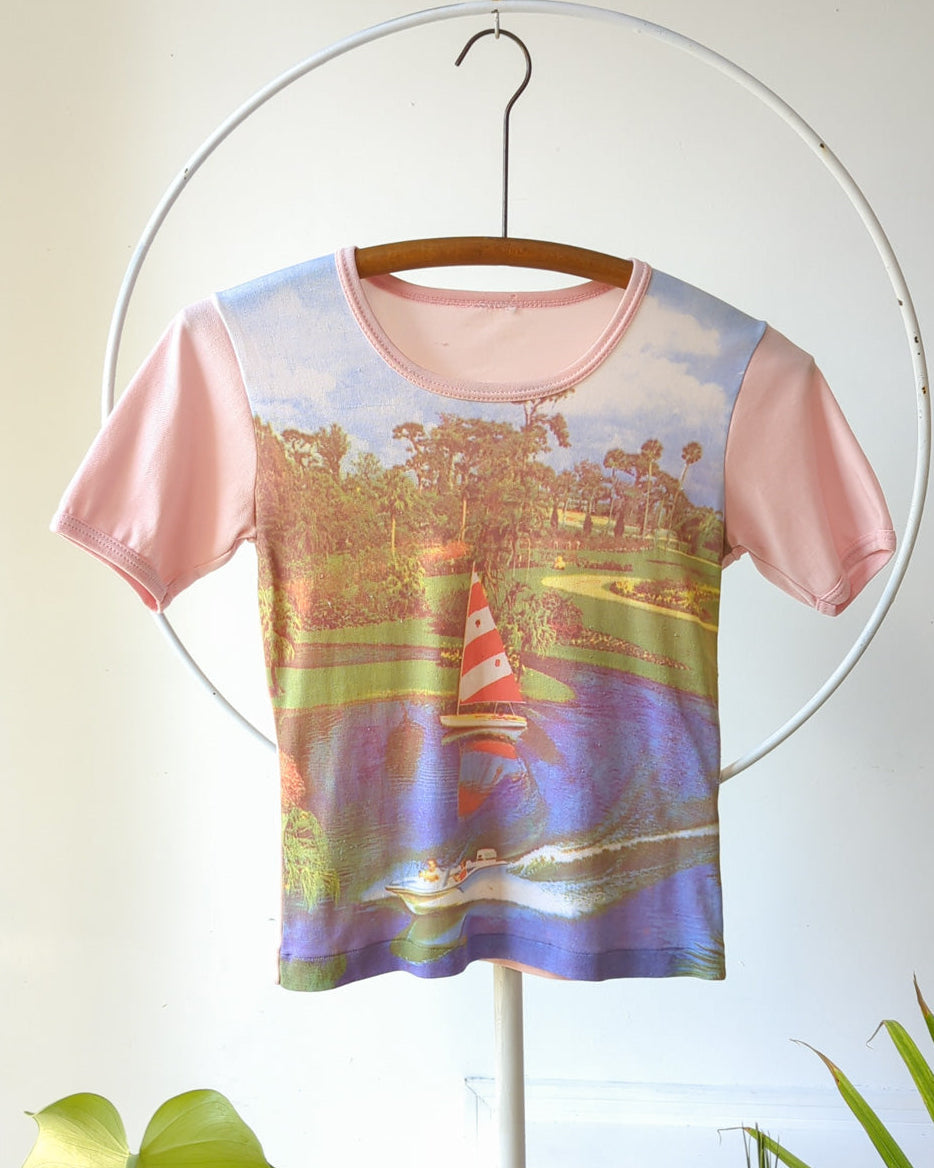 70s Sailboat Photo Print Tee / S