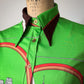 70s City Skyline Novelty Print Collared Disco Shirt / S
