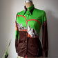 70s City Skyline Novelty Print Collared Disco Shirt / S