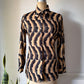 70s Pop Art Faces Novelty Print Shirt / XL