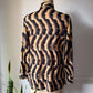 70s Pop Art Faces Novelty Print Shirt / XL