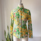 70s Botanical Fruit Shirt / M