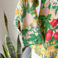 70s Botanical Fruit Shirt / M