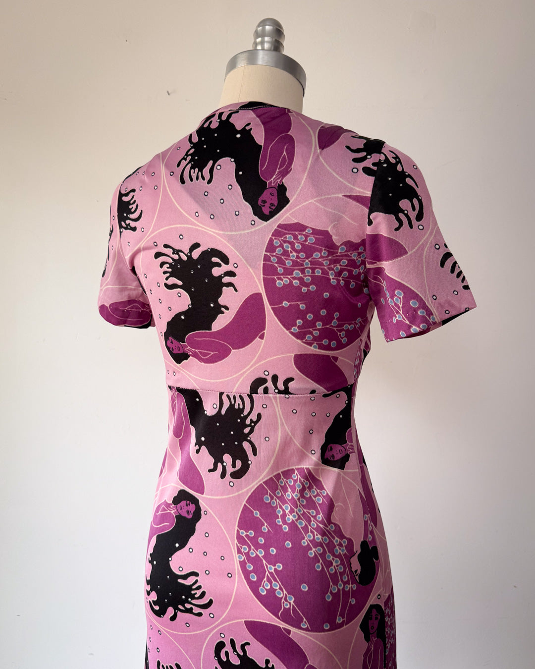 70s Novelty Nude Ladies Maxi Dress / XS-S