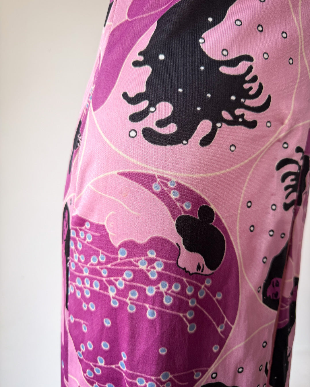70s Novelty Nude Ladies Maxi Dress / XS-S