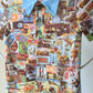 70s Stamp Collage Print Polo Tee / XS-S