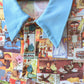 70s Stamp Collage Print Polo Tee / XS-S