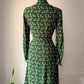 70s Football Field Novelty Print Dress / S