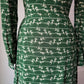 70s Football Field Novelty Print Dress / S