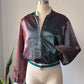 70s Faded Satin Bomber Jacket / M