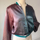 70s Faded Satin Bomber Jacket / M