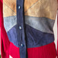 70s Patchwork Suede Sweater Jacket / S