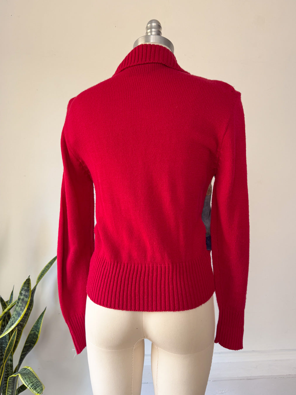 70s Patchwork Suede Sweater Jacket / S