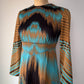 70s Optical Print Maxi Dress / S