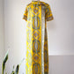60s Printed Silk Dress Panel Jumpsuit / M