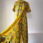 60s Printed Silk Dress Panel Jumpsuit / M