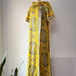 60s Printed Silk Dress Panel Jumpsuit / M