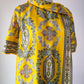 60s Printed Silk Dress Panel Jumpsuit / M