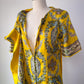 60s Printed Silk Dress Panel Jumpsuit / M