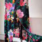 70s Bright Pastel Floral Maxi Dress / M