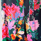 70s Bright Pastel Floral Maxi Dress / M
