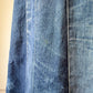 70s Patchwork Denim Midi Skirt / XS