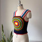 70s Rainbow Crochet Crop Top / XS-S