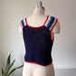 70s Rainbow Crochet Crop Top / XS-S
