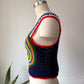 70s Rainbow Crochet Crop Top / XS-S