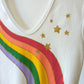 70s Deadstock Rainbow Glitter Tee / S