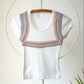 70s French Cut Striped Tee / XS-S