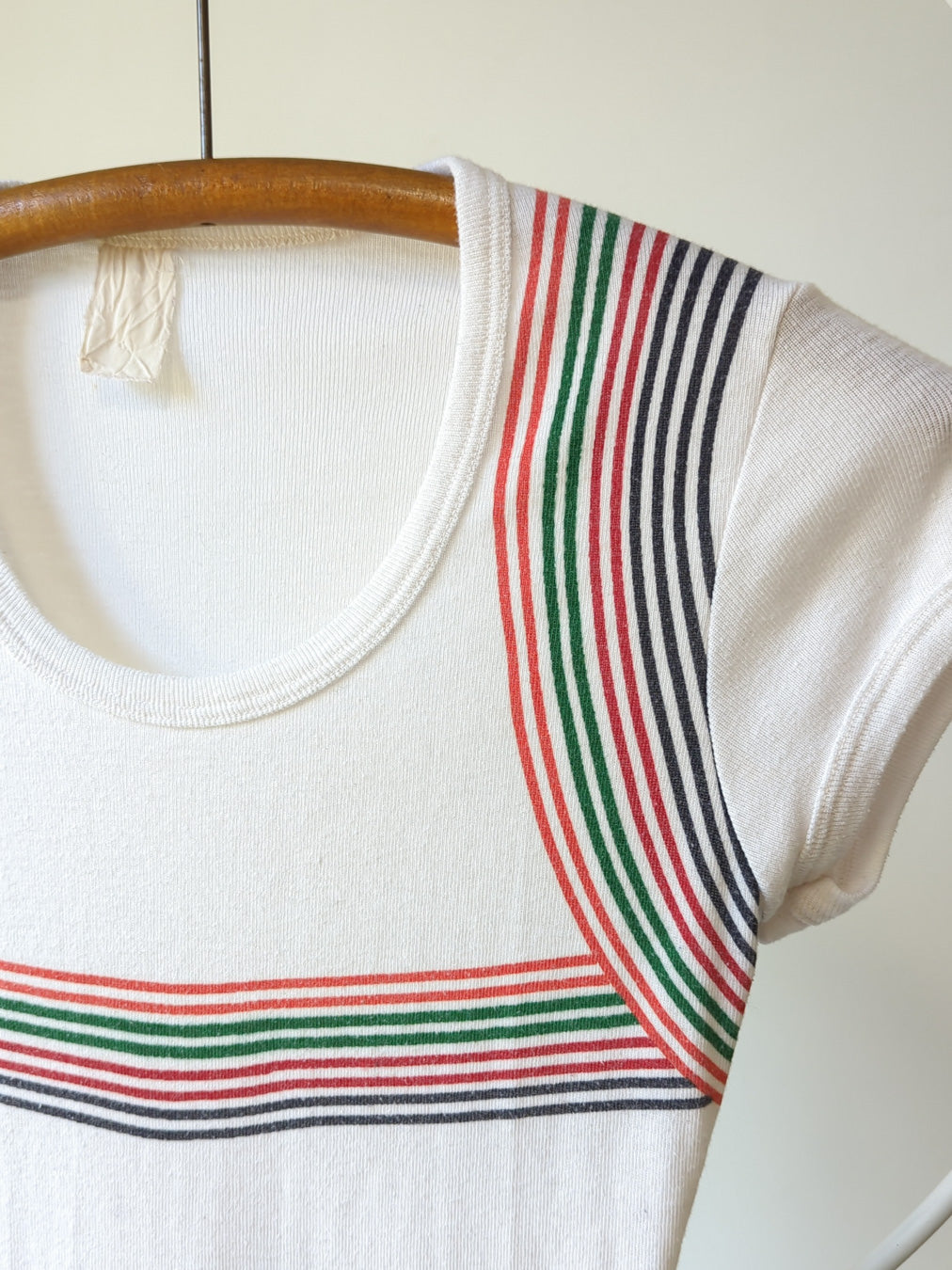 70s French Cut Striped Tee / XS-S