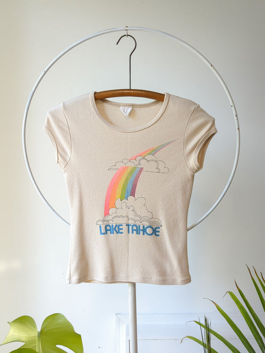70s French Cut Lake Tahoe Rainbow Tee / S