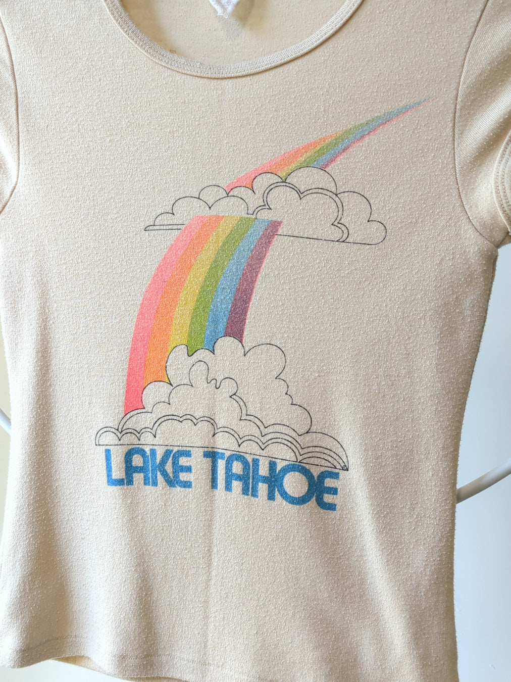 70s French Cut Lake Tahoe Rainbow Tee / S