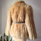 70s Natural Sheep Fur Coat / S-M