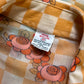 70s Sheer Checkered Shirt / M