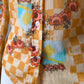 70s Sheer Checkered Shirt / M
