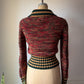 70s Striped Knit Sweater Jacket / S-M
