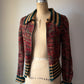 70s Striped Knit Sweater Jacket / S-M