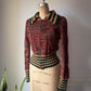 70s Striped Knit Sweater Jacket / S-M