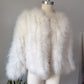 70s White Marabou Feather Jacket / S-M