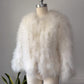 70s White Marabou Feather Jacket / S-M
