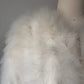 70s White Marabou Feather Jacket / S-M