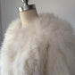 70s White Marabou Feather Jacket / S-M
