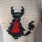 70s Devil Cat Novelty Graphic Knit Soft Wool Crop Sweater / XS