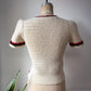 70s Devil Cat Novelty Graphic Knit Soft Wool Crop Sweater / XS