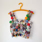 70s Yo-yo Quilt Textile Crop Top