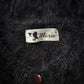 80s Shaggy Black Mohair Puff Sleeve Cardigan Sweater / M